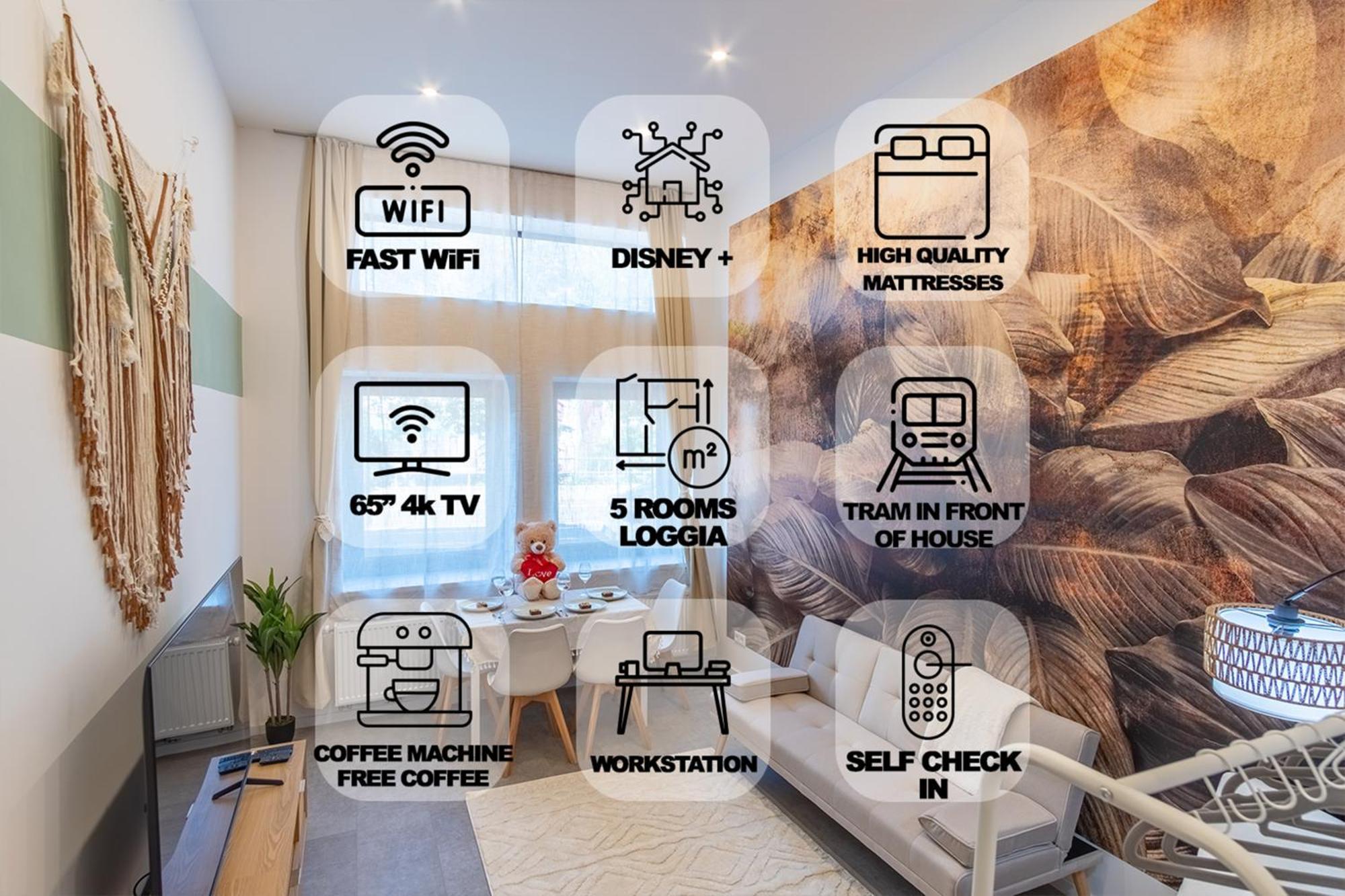 65 Zoll 4K Tv, Disney Plus, Soundbar, Kostenloser Kaffee, 5 Raeume Lipsko Exteriér fotografie